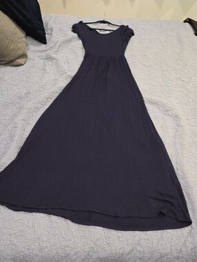 Rolla Coster Navy Scoop-Neck Maxi Dress With Open Back Size L!